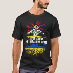 Tibetan Grown with Ukrainian Roots Flag T-Shirt