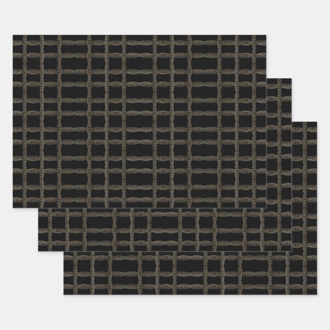 Tibetan Himalayan Many Eyes Etched Prayer Beads  Wrapping Paper Sheets (Set)