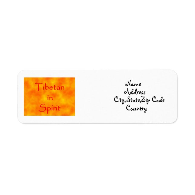 Tibetan in Spirit-address label (Front)