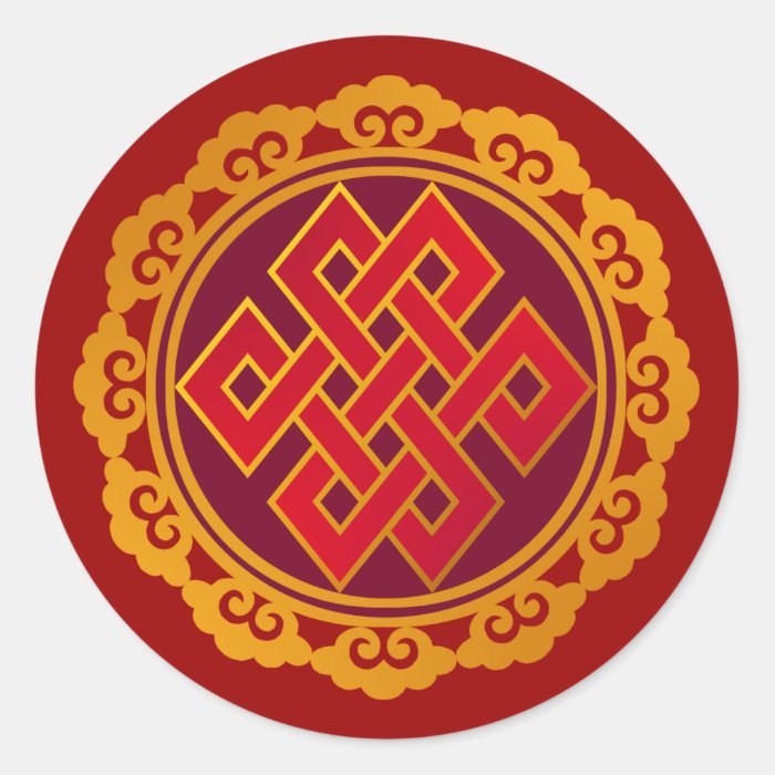 Tibetan Karma Buddhism Eternal Knot Round Sticker