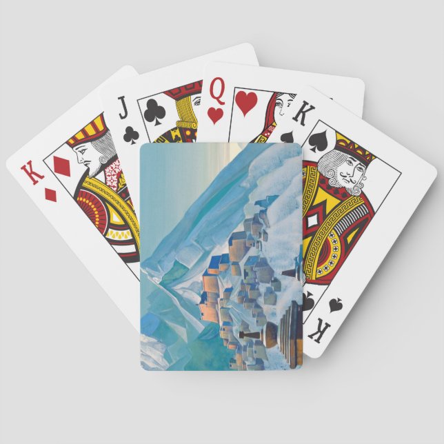 Tibetan Landscape in the Himalaya Mountain Peaks Poker Cards (Back)
