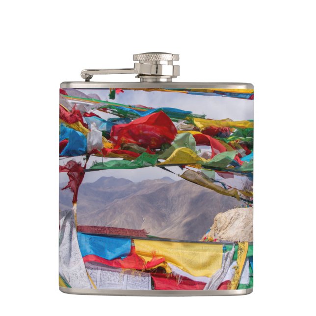 Tibetan landscape with prayer flags - Himalaya Flask (Front)