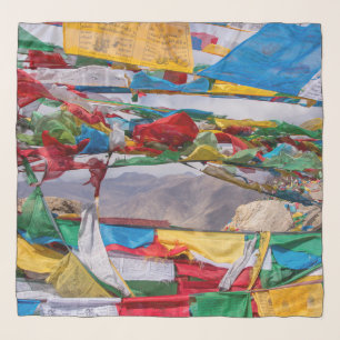 Tibetan landscape with prayer flags - Himalaya Scarf
