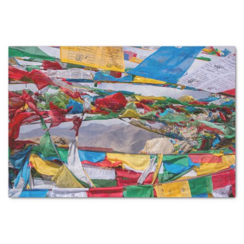 Tibetan landscape with prayer flags _ Himalaya Tissue Paper