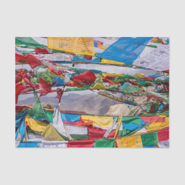 Tibetan landscape with prayer flags - Himalaya Tissue Paper (Front)
