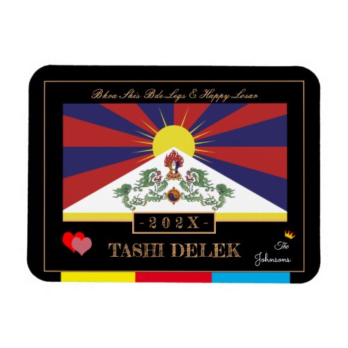 Tibetan Losar  Tashi Delek _ New Year flag Tibet Magnet