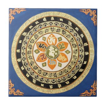 Tibetan Mandala Tile by Anything_Goes at Zazzle