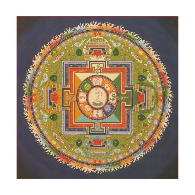 Tibetan Mandala Wood Wall Art (Front)