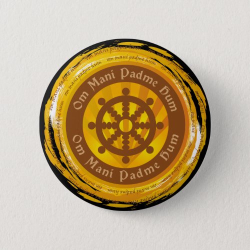 Tibetan Mantra Dharma Wheel Button