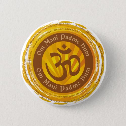 Tibetan Mantra with Aum Symbol Pinback Button