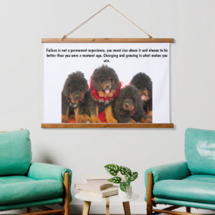 Tibetan Mastiff Cute Brown Puppies Hanging Tapestry