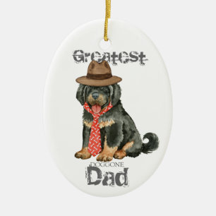 Tibetan Mastiff Dad Ceramic Ornament
