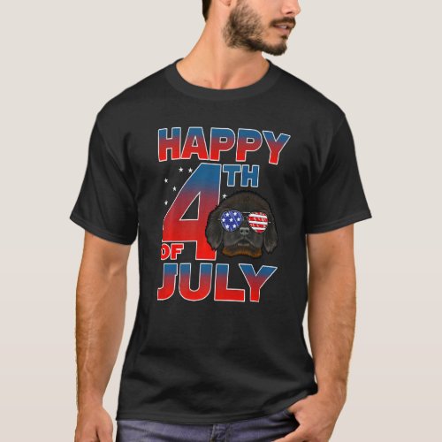 Tibetan Mastiff Dog American Flag Sunglasses Happy T_Shirt