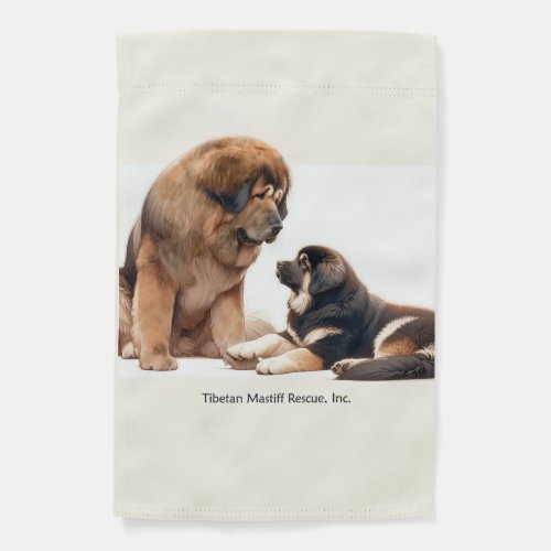 Tibetan Mastiff Dog and Puppy Garden Flag