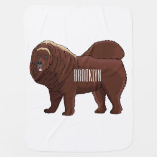 Tibetan Mastiff dog cartoon illustration Baby Blanket
