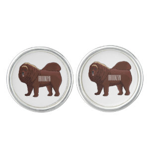 Tibetan Mastiff dog cartoon illustration Cufflinks