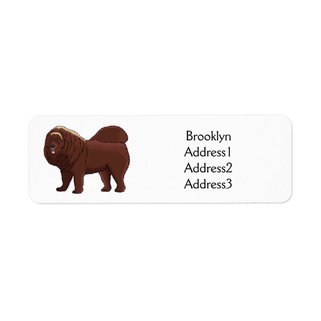Tibetan Mastiff dog cartoon illustration Label (Front)