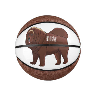 Tibetan Mastiff dog cartoon illustration Mini Basketball