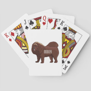 Tibetan Mastiff dog cartoon illustration Poker Cards