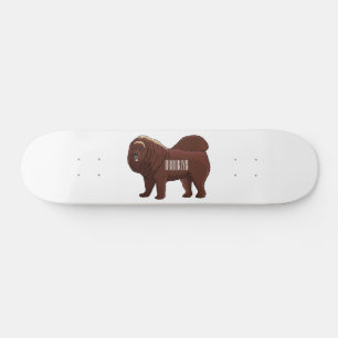 Tibetan Mastiff dog cartoon illustration Skateboard
