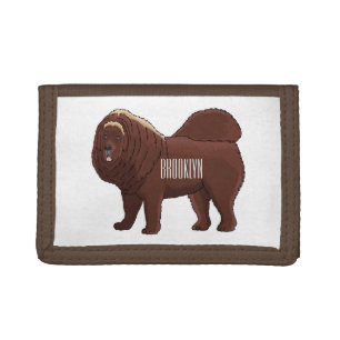 Tibetan Mastiff dog cartoon illustration Tri-fold Wallet