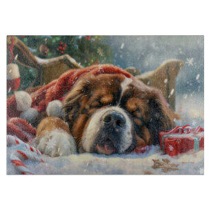 Tibetan Mastiff Dog Christmas Festive Cutting Board