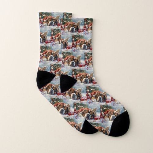 Tibetan Mastiff Dog Christmas Festive  Socks