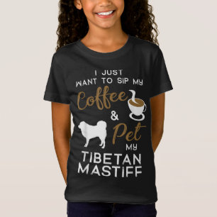 Tibetan Mastiff Dog Coffee lover owner Xmas Birthd T-Shirt