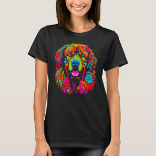 Tibetan Mastiff Dog Flowers Peace T-Shirt
