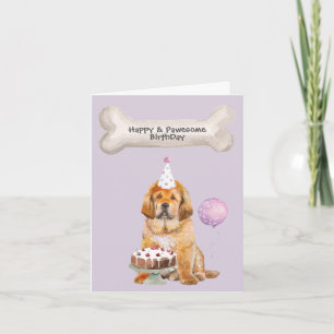 Tibetan Mastiff Dog happy awesome birthday party Holiday Card