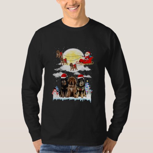 Tibetan Mastiff Dog Santa Sleigh Christmas Lover  T_Shirt