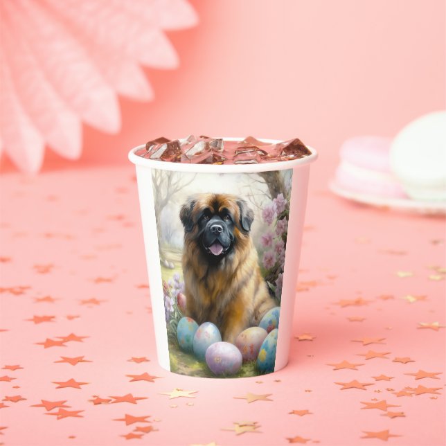 Tibetan Mastiff Dog with Easter Eggs Holiday  Paper Cups (Insitu)