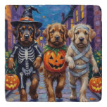Tibetan Mastiff  Dogs In Halloween Costumes Trivet