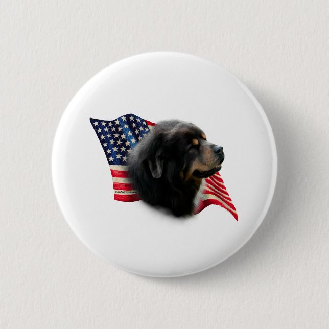 Tibetan Mastiff Flag Button (Front)