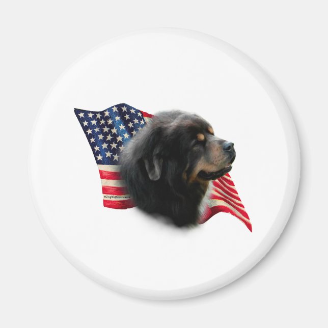 Tibetan Mastiff Flag Magnet (Front)