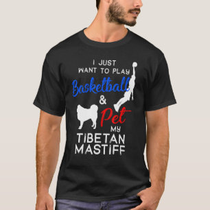 Tibetan Mastiff Funny Basketball Dog Owner Xmas T-Shirt