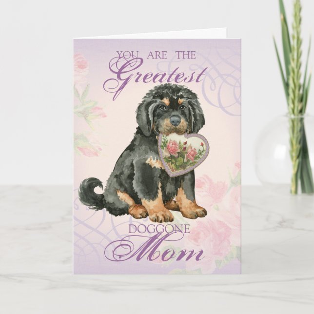 Tibetan Mastiff Heart Mom Card (Front)