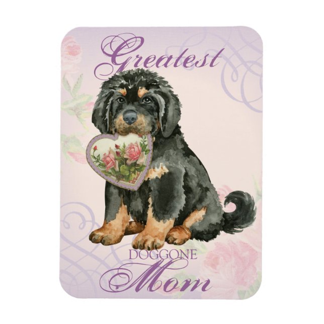 Tibetan Mastiff Heart Mom Magnet (Vertical)