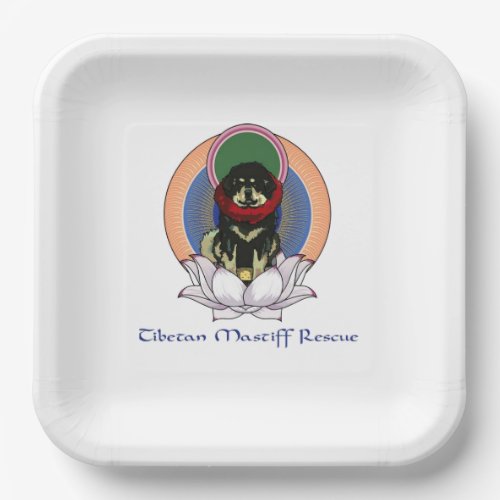 Tibetan Mastiff Logo Paper Plate 