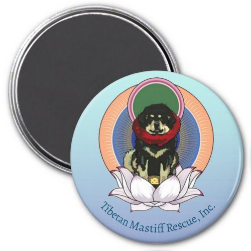 Tibetan Mastiff Lotus Flower Logo Magnet 