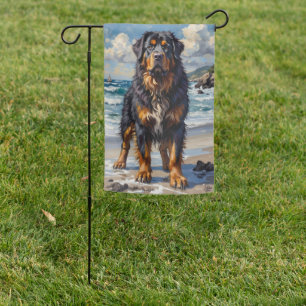 Tibetan Mastiff Majestic Beach Dog Art Garden Flag