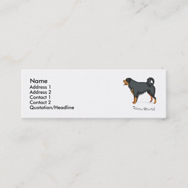Tibetan Mastiff Mini Business Card (Front)
