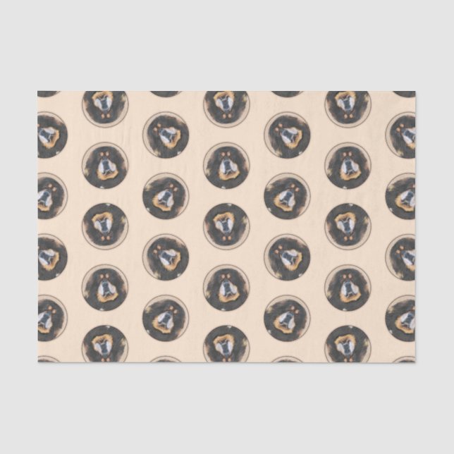 Tibetan Mastiff Painting Black and Tan Pet Dog Art Tissue Paper (Front)