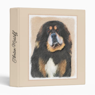 Tibetan Mastiff Painting - Cute Original Dog Art 3 Ring Binder