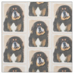 Tibetan Mastiff Painting - Cute Original Dog Art Fabric