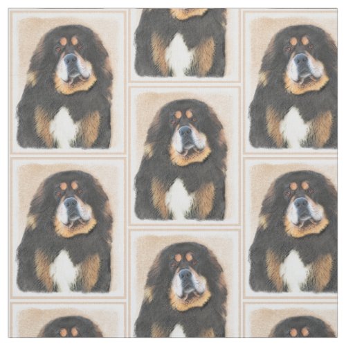 Tibetan Mastiff Painting _ Cute Original Dog Art Fabric