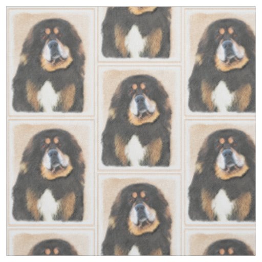 Tibetan Mastiff Painting - Cute Original Dog Art Fabric