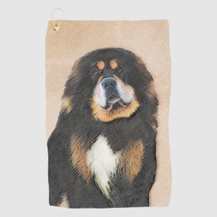Tibetan Mastiff Painting - Cute Original Dog Art Golf Towel