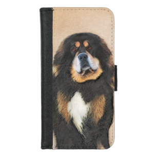 Tibetan Mastiff Painting - Cute Original Dog Art iPhone 8/7 Wallet Case