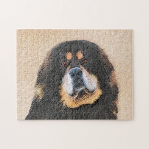 Tibetan Mastiff Painting _ Cute Original Dog Art Jigsaw Puzzle